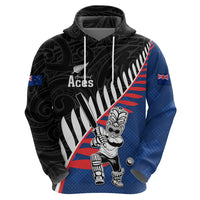 Custom New Zealand Auckland Cricket Zip Hoodie With Maori Pattern