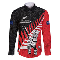Custom New Zealand Canterbury Cricket Family Matching Off Shoulder Short Dress and Hawaiian Shirt With Maori Pattern