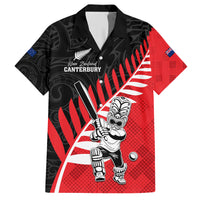 Custom New Zealand Canterbury Cricket Family Matching Short Sleeve Bodycon Dress and Hawaiian Shirt With Maori Pattern