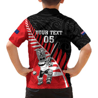 Custom New Zealand Canterbury Cricket Family Matching Tank Maxi Dress and Hawaiian Shirt With Maori Pattern