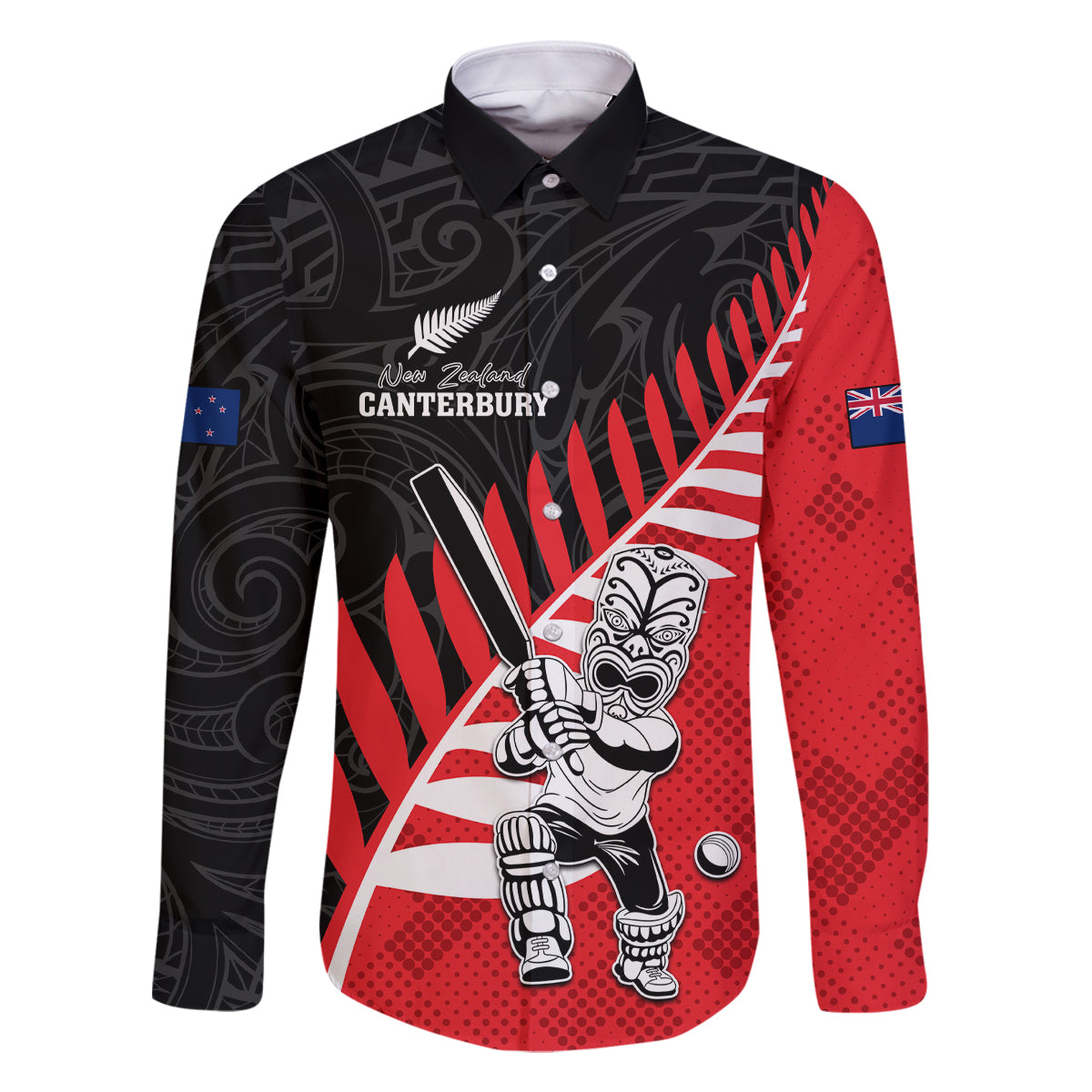 Custom New Zealand Canterbury Cricket Family Matching Tank Maxi Dress and Hawaiian Shirt With Maori Pattern