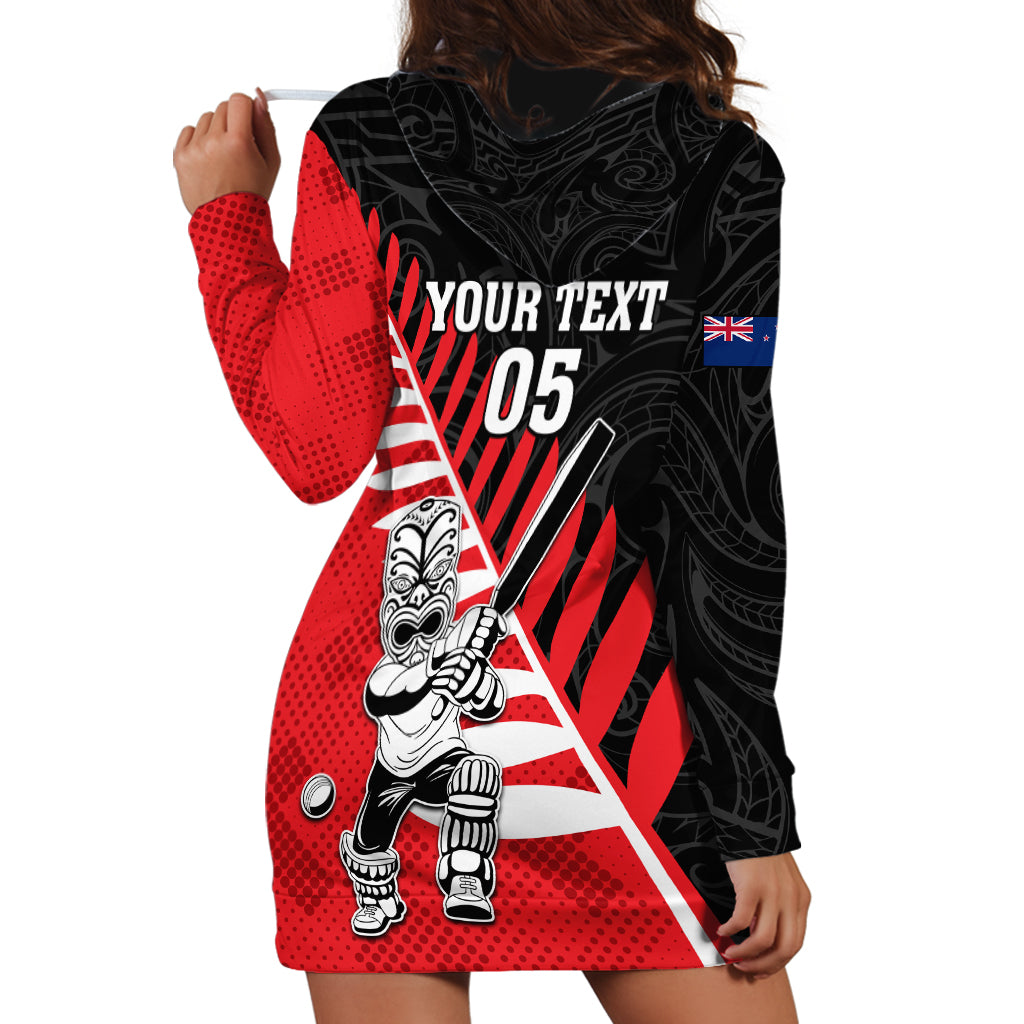 Custom New Zealand Canterbury Cricket Hoodie Dress With Maori Pattern