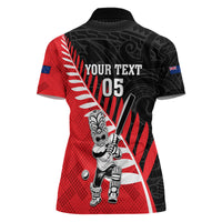 Custom New Zealand Canterbury Cricket Women Polo Shirt With Maori Pattern