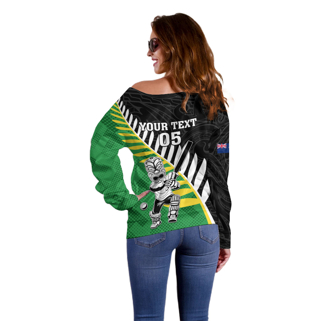 Custom New Zealand Central Districts Cricket Off Shoulder Sweater With Maori Pattern LT05 - Polynesian Pride