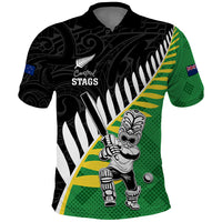 Custom New Zealand Central Districts Cricket Polo Shirt With Maori Pattern