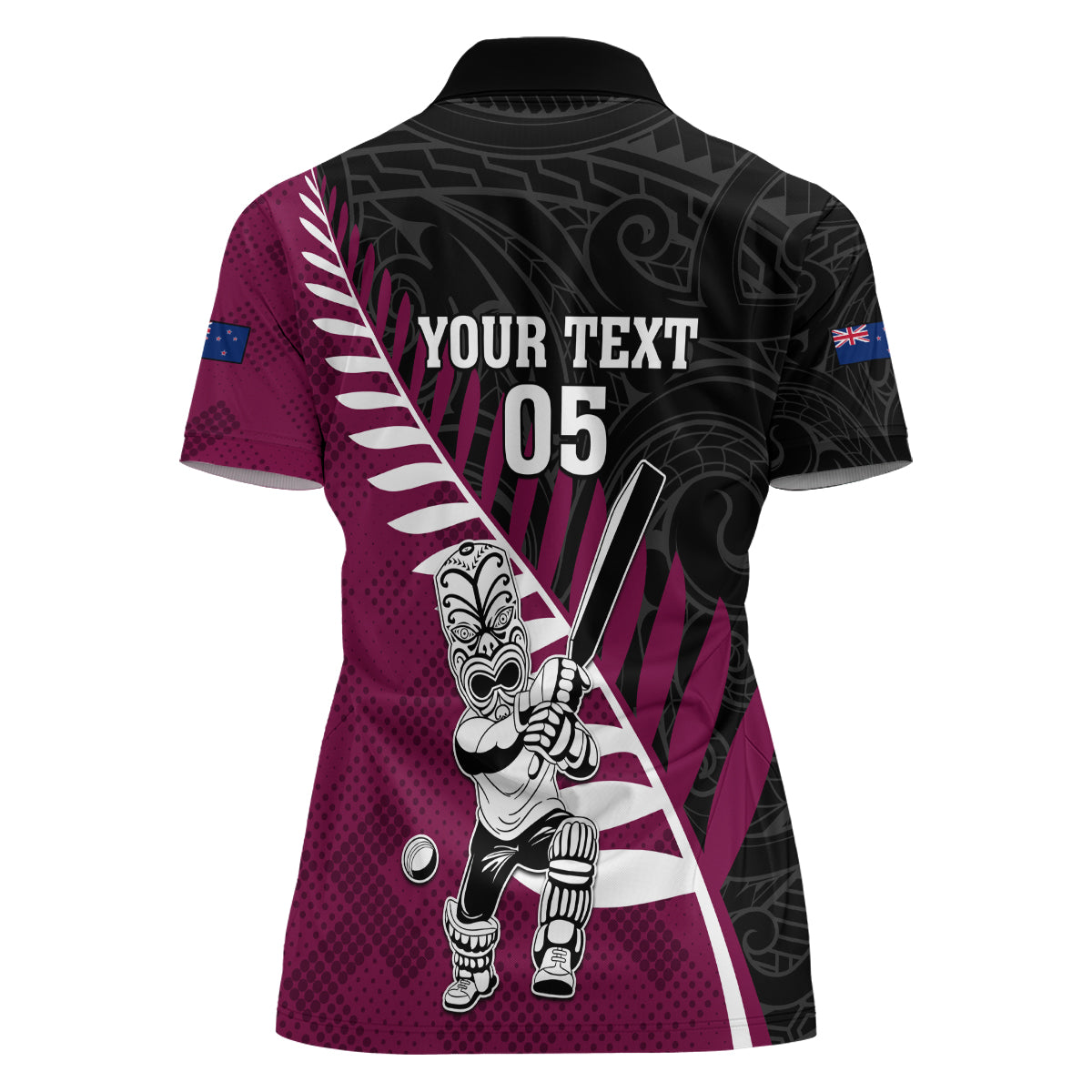 Custom New Zealand Northern Districts Cricket Women Polo Shirt With Maori Pattern