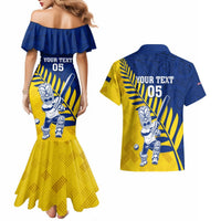 Custom New Zealand Otago Cricket Couples Matching Mermaid Dress and Hawaiian Shirt With Maori Pattern LT05 - Polynesian Pride