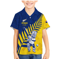 Custom New Zealand Otago Cricket Family Matching Mermaid Dress and Hawaiian Shirt With Maori Pattern