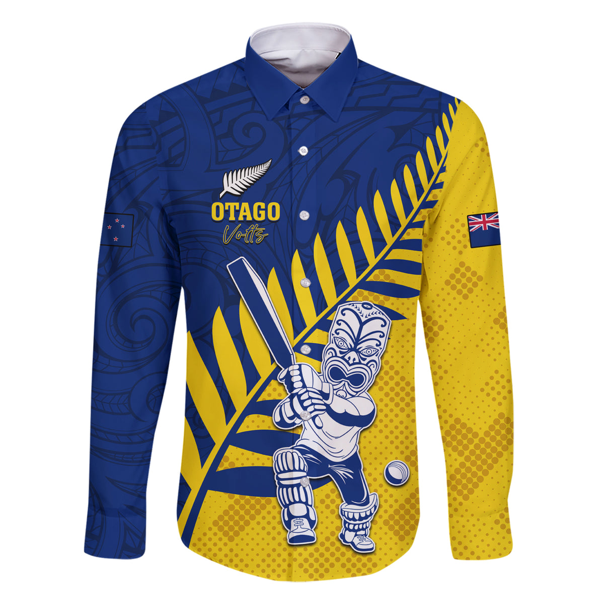 Custom New Zealand Otago Cricket Family Matching Short Sleeve Bodycon Dress and Hawaiian Shirt With Maori Pattern