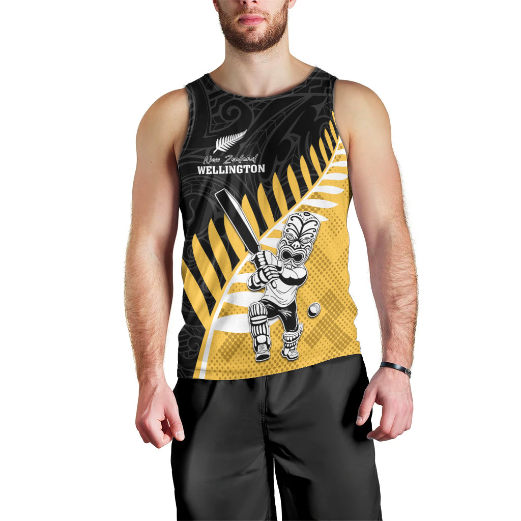 Custom New Zealand Wellington Cricket Men Tank Top With Maori Pattern