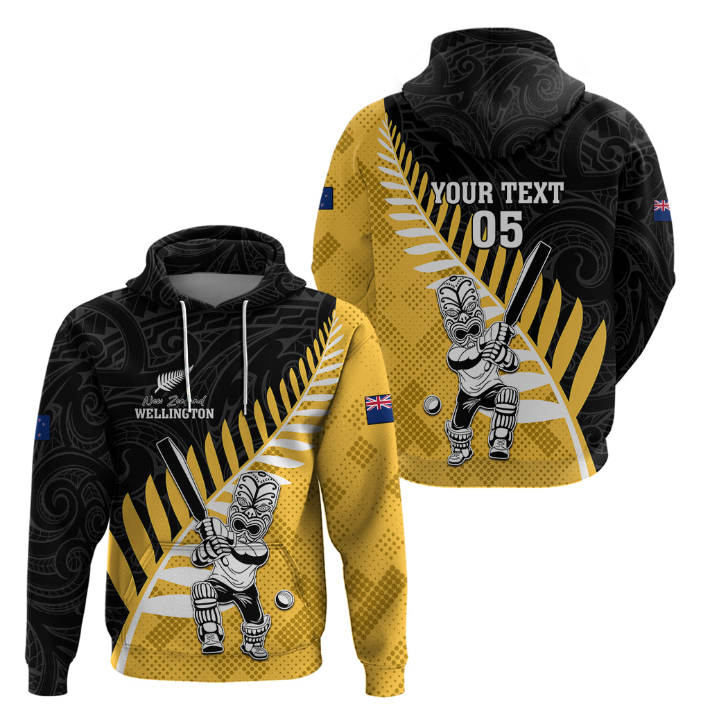 Custom New Zealand Wellington Cricket Zip Hoodie With Maori Pattern