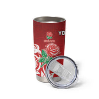 New Zealand And England Rugby Custom Tumbler Cup Maori Tiki With Red Rose Together