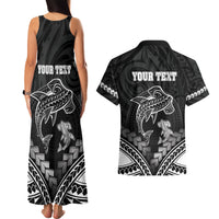 Personalised Happy Father's Day Couples Matching Tank Maxi Dress and Hawaiian Shirt I Love You Dad Polynesian Style