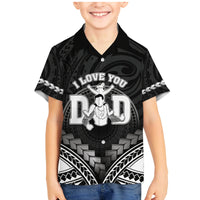 Personalised Happy Father's Day Family Matching Mermaid Dress and Hawaiian Shirt I Love You Dad Polynesian Style