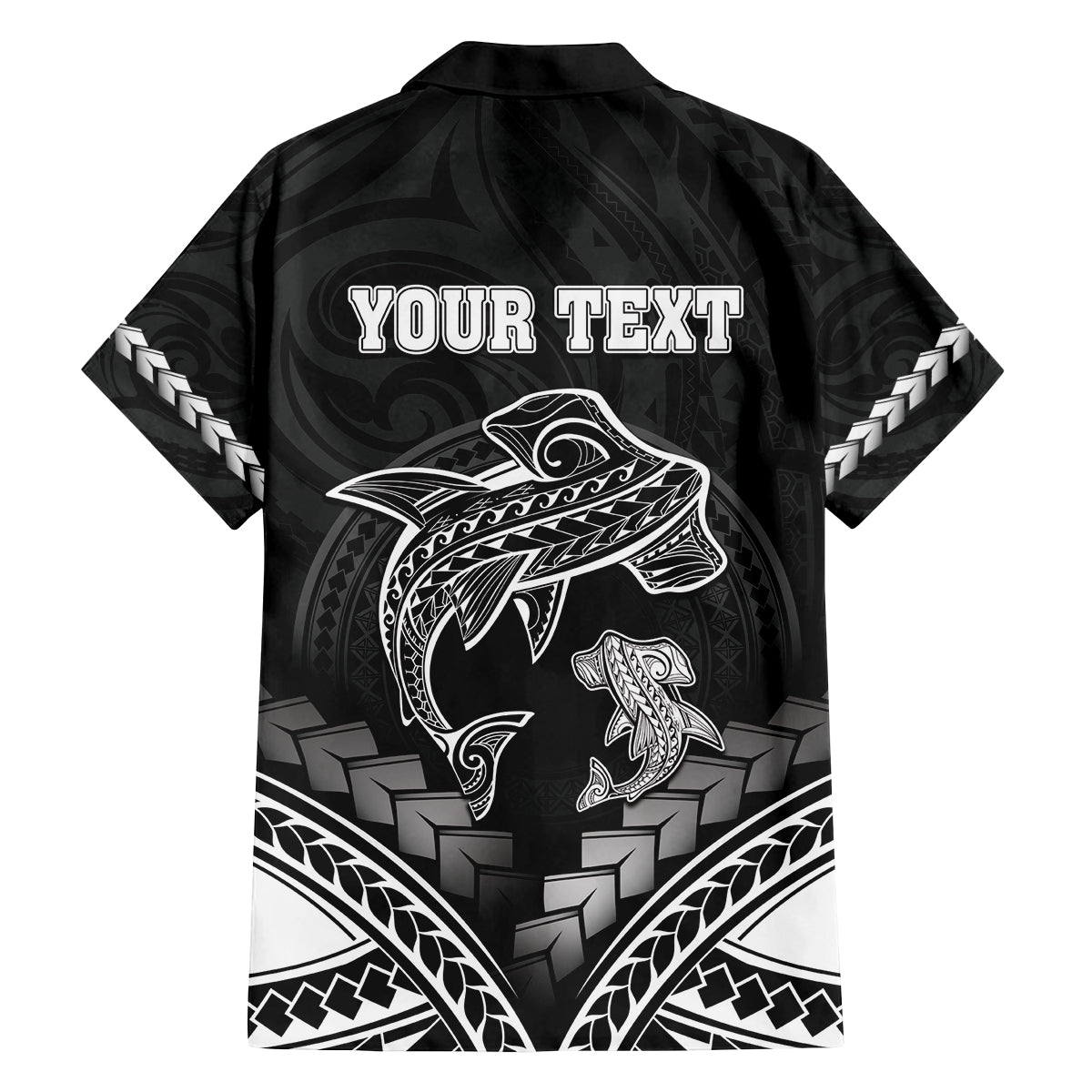 Personalised Happy Father's Day Family Matching Off Shoulder Short Dress and Hawaiian Shirt I Love You Dad Polynesian Style