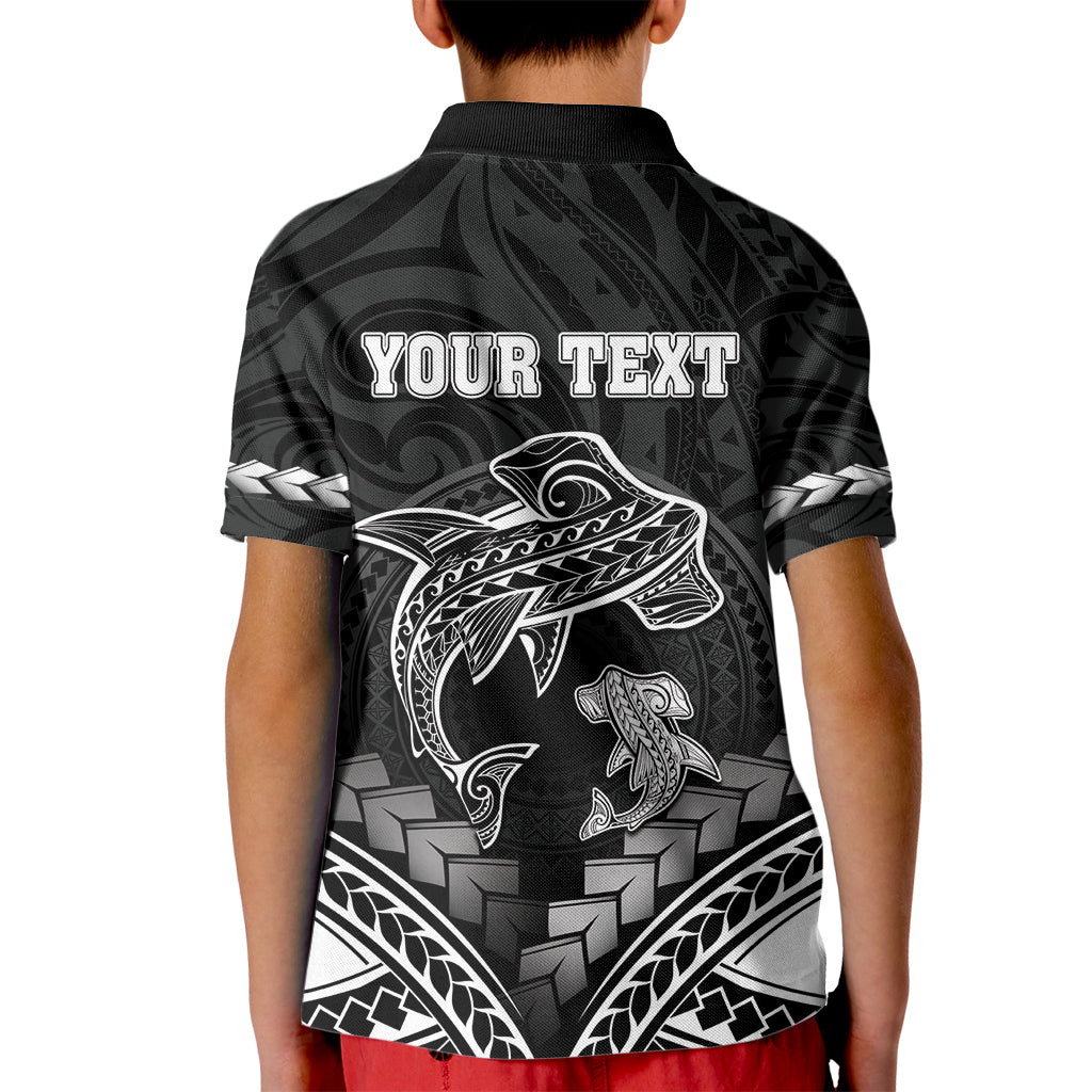 Personalised Happy Father's Day Kid Polo Shirt I Love You Dad Polynesian Style