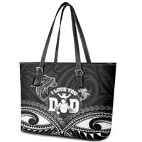 Happy Father's Day Leather Tote Bag I Love You Dad Polynesian Style