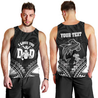 Personalised Happy Father's Day Men Tank Top I Love You Dad Polynesian Style