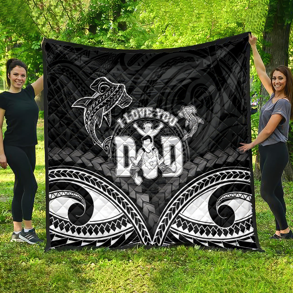 Happy Father's Day Quilt I Love You Dad Polynesian Style LT05 - Polynesian Pride