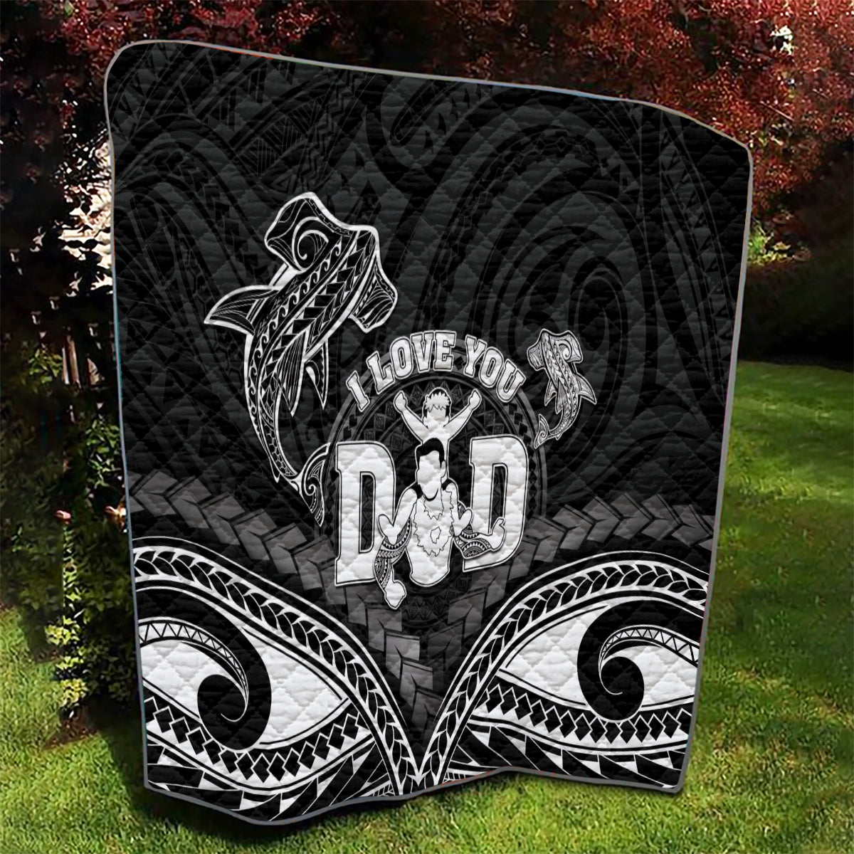 Happy Father's Day Quilt I Love You Dad Polynesian Style LT05 - Polynesian Pride