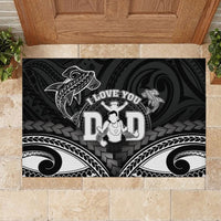 Happy Father's Day Rubber Doormat I Love You Dad Polynesian Style