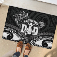 Happy Father's Day Rubber Doormat I Love You Dad Polynesian Style