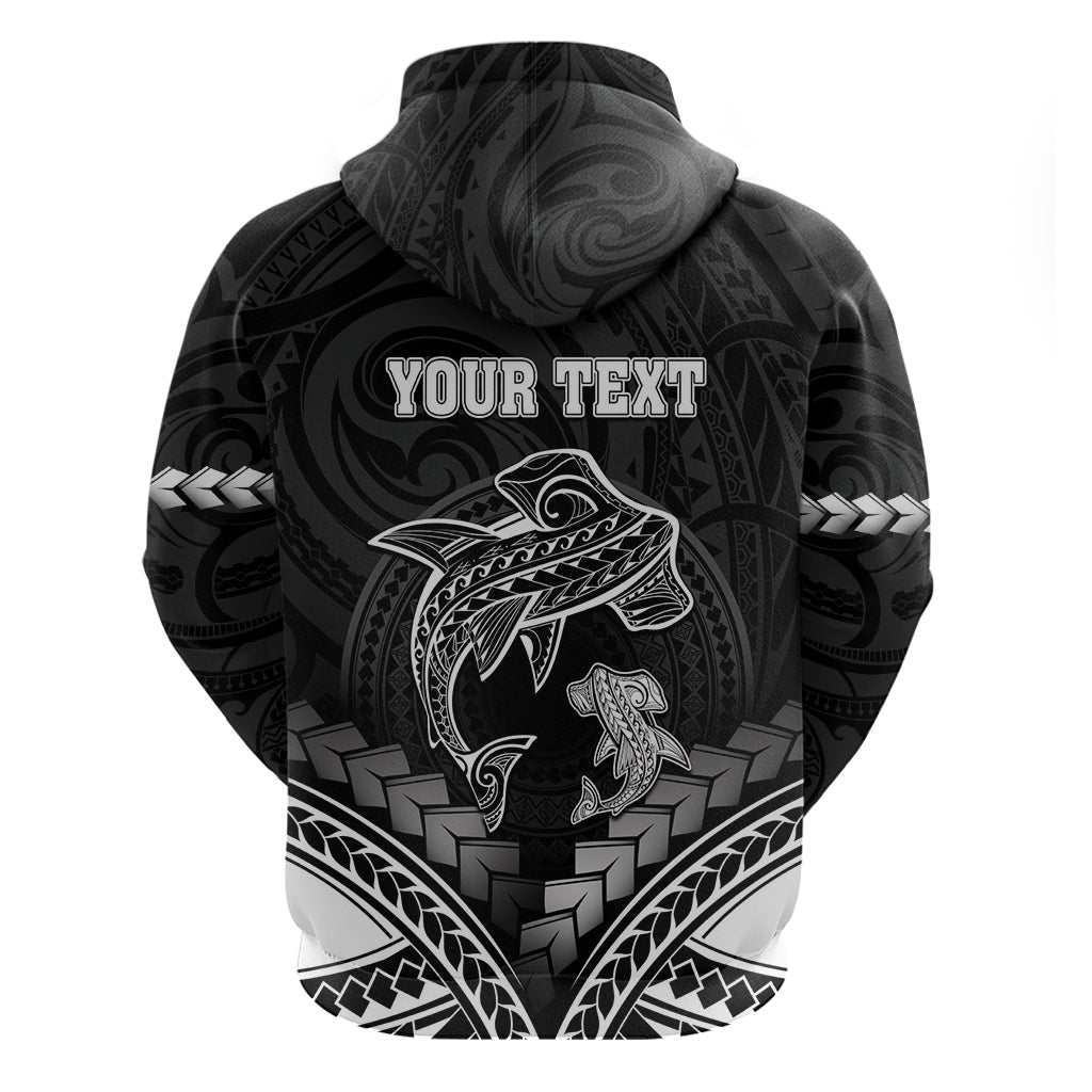 Personalised Happy Father's Day Zip Hoodie I Love You Dad Polynesian Style