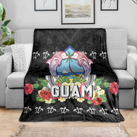Guam Chamorro Blanket Tribal Latte Stone With Dolphins Black