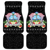 Guam Chamorro Car Mats Tribal Latte Stone With Dolphins Black