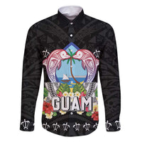 Guam Chamorro Family Matching Summer Maxi Dress and Hawaiian Shirt Tribal Latte Stone With Dolphins Black