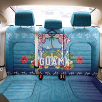 Guam Chamorro Back Car Seat Cover Tribal Latte Stone With Dolphins Blue