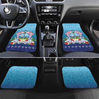 Guam Chamorro Car Mats Tribal Latte Stone With Dolphins Blue