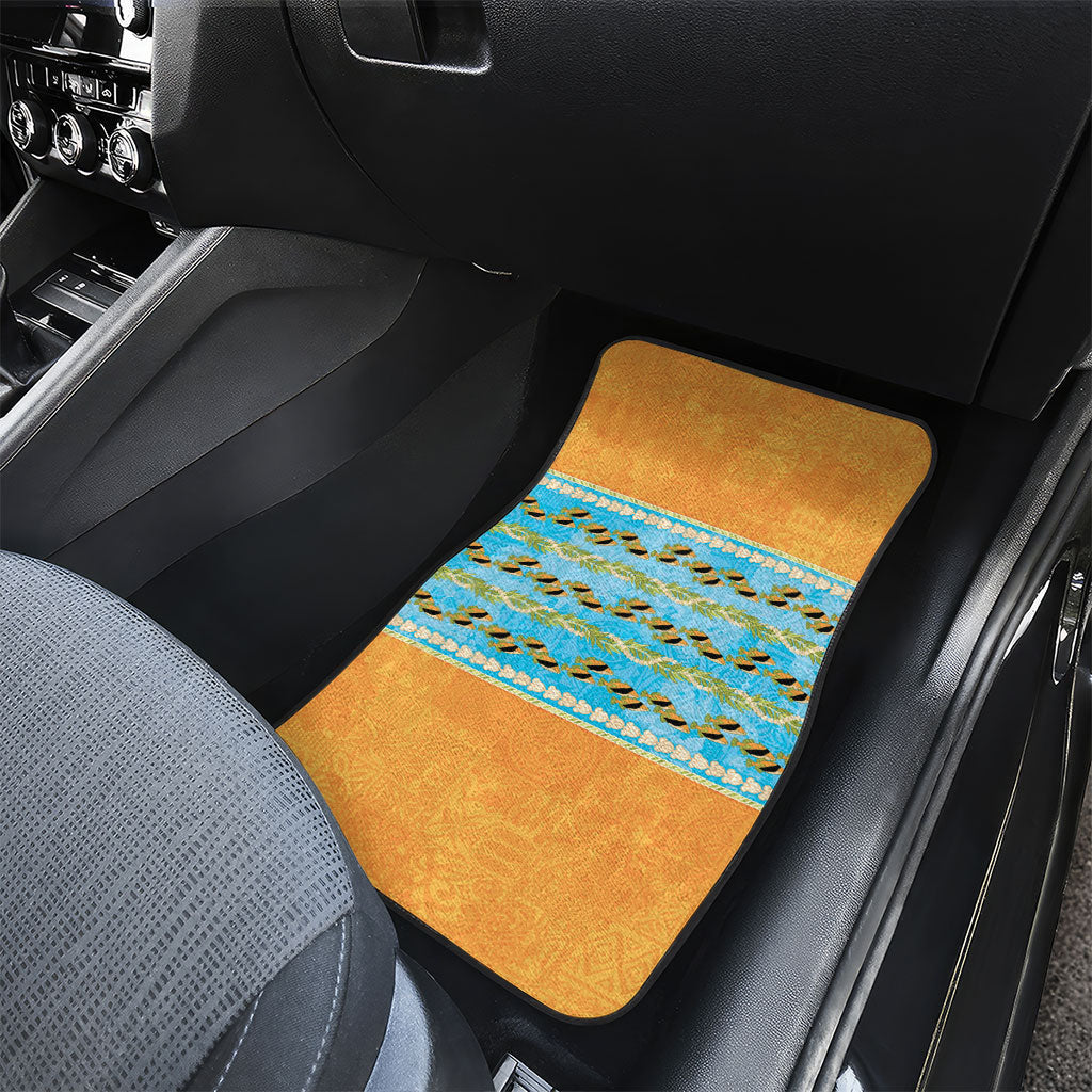 Hawaii Humuhumu Fish Maile Pikake Lei Car Mats Tribal Tapa Orange Version