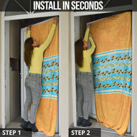 Hawaii Humuhumu Fish Maile Pikake Lei Door Cover Tribal Tapa Orange Version