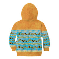 Hawaii Humuhumu Fish Maile Pikake Lei Kid Hoodie Tribal Tapa Orange Version LT05 - Polynesian Pride