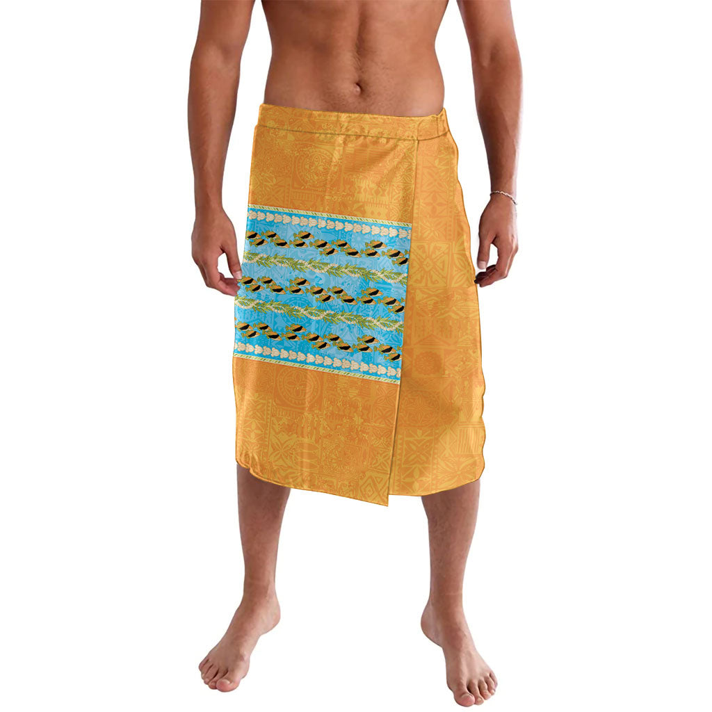 Hawaii Humuhumu Fish Maile Pikake Lei Lavalava Tribal Tapa Orange Version LT05 Orange - Polynesian Pride