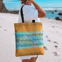 Hawaii Humuhumu Fish Maile Pikake Lei Tote Bag Tribal Tapa Orange Version LT05 - Polynesian Pride