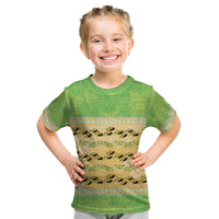 Hawaii Humuhumu Fish Maile Pikake Lei Kid T Shirt Tribal Tapa Green Version LT05 Green - Polynesian Pride