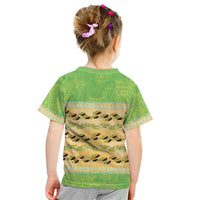 Hawaii Humuhumu Fish Maile Pikake Lei Kid T Shirt Tribal Tapa Green Version LT05 - Polynesian Pride