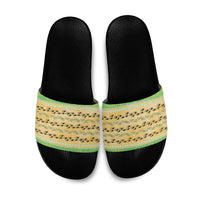 Hawaii Humuhumu Fish Maile Pikake Lei Slide Sandals Tribal Tapa Green Version LT05 Green - Polynesian Pride