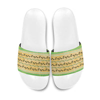 Hawaii Humuhumu Fish Maile Pikake Lei Slide Sandals Tribal Tapa Green Version LT05 Green - Polynesian Pride