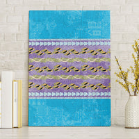 Hawaii Humuhumu Fish Maile Pikake Lei Canvas Wall Art Tribal Tapa Blue Version LT05 Without Frame Blue - Polynesian Pride