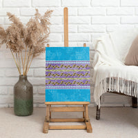 Hawaii Humuhumu Fish Maile Pikake Lei Canvas Wall Art Tribal Tapa Blue Version LT05 - Polynesian Pride