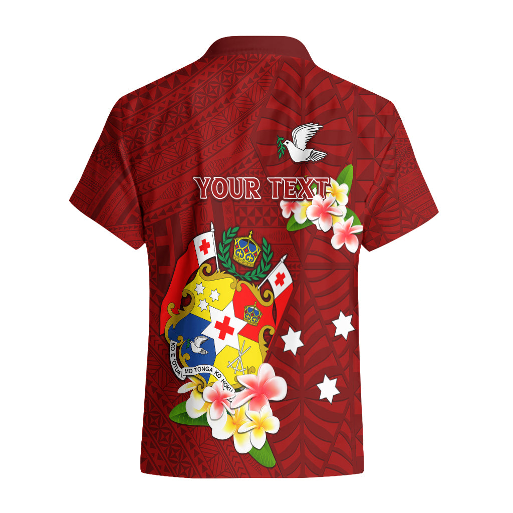 Personalized Tonga Hawaiian Shirt Coat Of Arms Plumeria With Ngatu Pattern LT05 - Polynesian Pride