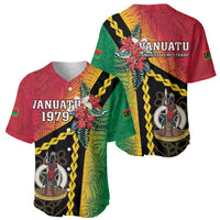Happy Vanuatu Constitution Day Baseball Jersey Flag Style With Sand Drawing Pattern LT05 - Polynesian Pride