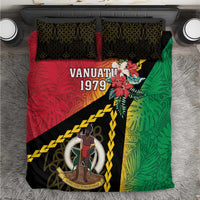 Happy Vanuatu Constitution Day Bedding Set Flag Style With Sand Drawing Pattern LT05 Red - Polynesian Pride