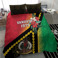 Happy Vanuatu Constitution Day Bedding Set Flag Style With Sand Drawing Pattern LT05 - Polynesian Pride