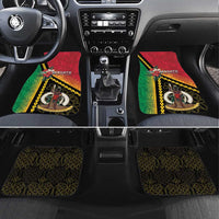 Happy Vanuatu Constitution Day Car Mats Flag Style With Sand Drawing Pattern