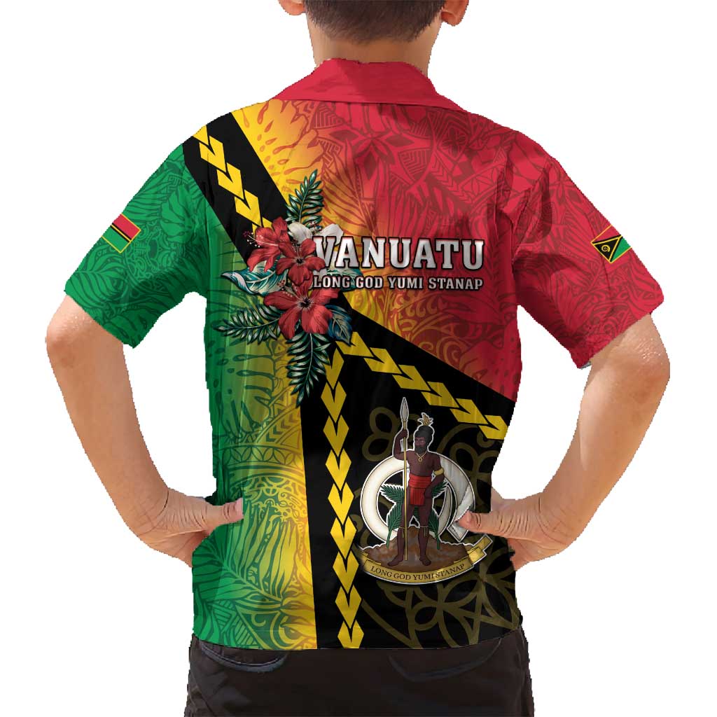 Happy Vanuatu Constitution Day Family Matching Long Sleeve Bodycon Dress and Hawaiian Shirt Flag Style With Sand Drawing Pattern LT05 - Polynesian Pride