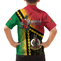 Happy Vanuatu Constitution Day Family Matching Long Sleeve Bodycon Dress and Hawaiian Shirt Flag Style With Sand Drawing Pattern LT05 - Polynesian Pride